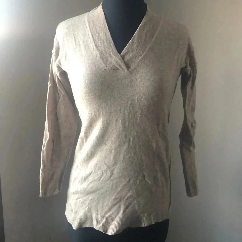 Bendetta B Tan V Neck Sweater